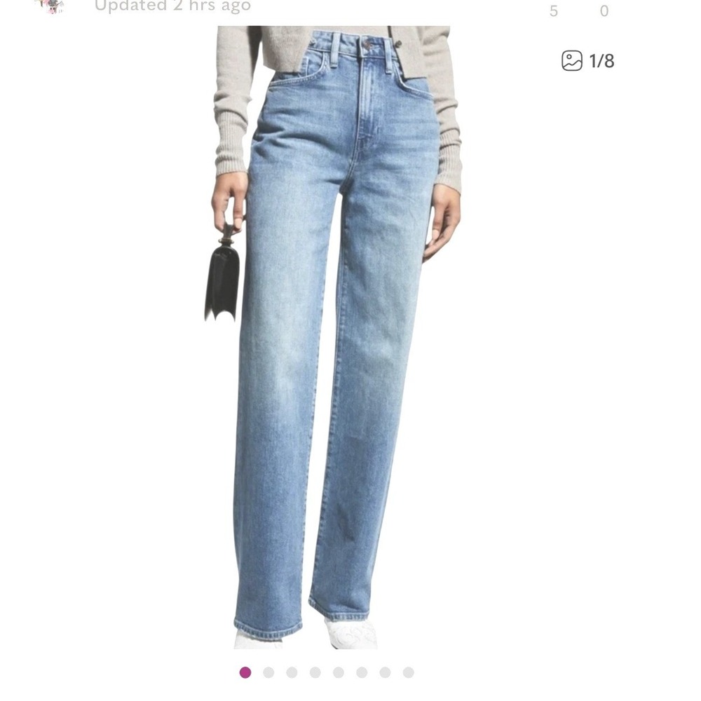 Lafayette 148 New York Reeve Jeans Size 30 Light‎ Wash High Rise Straight Leg